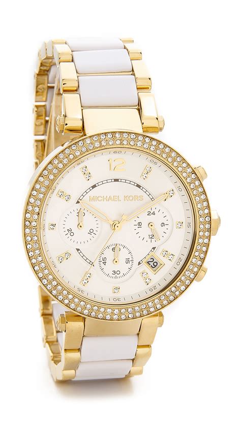 white and gold michael kors watch men& 39|mk watches for women gold.